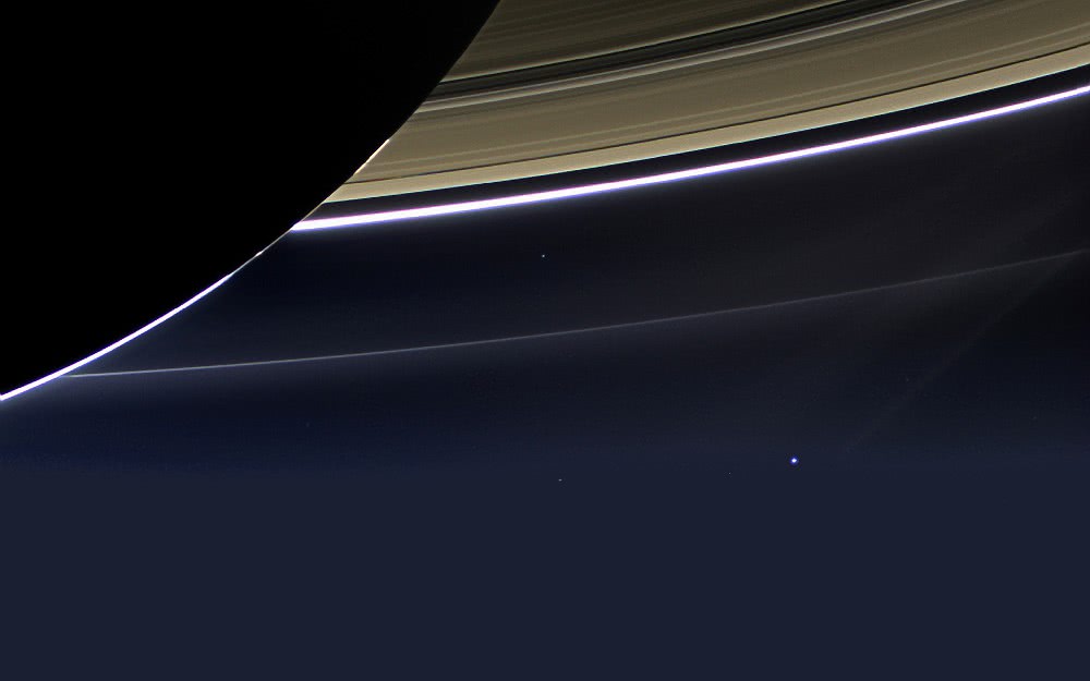 Earth Moon system seen from Saturn