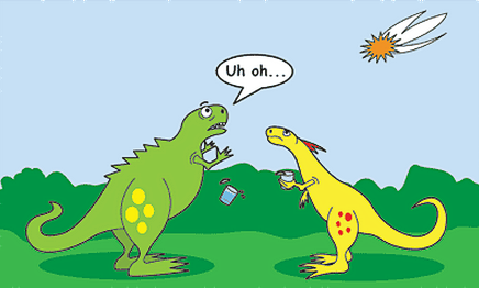 dinosaur asteroid cartoon