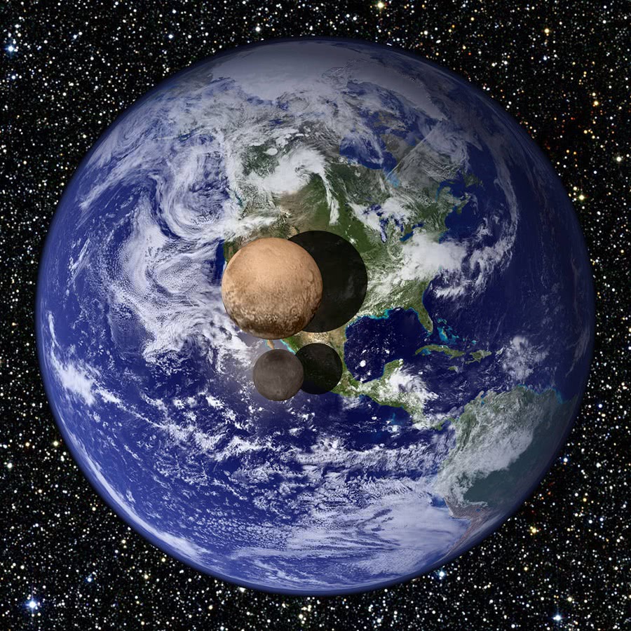 Pluto Charon Earth compared
