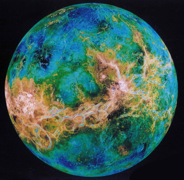 Venus false color elevation