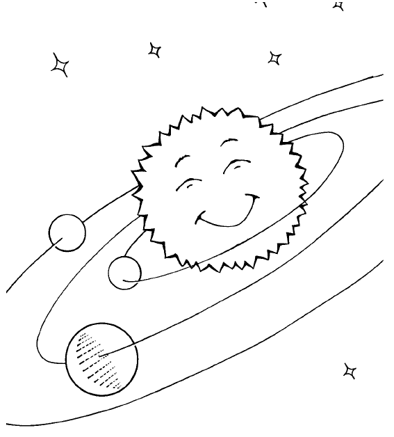 solar system sketch happy sun