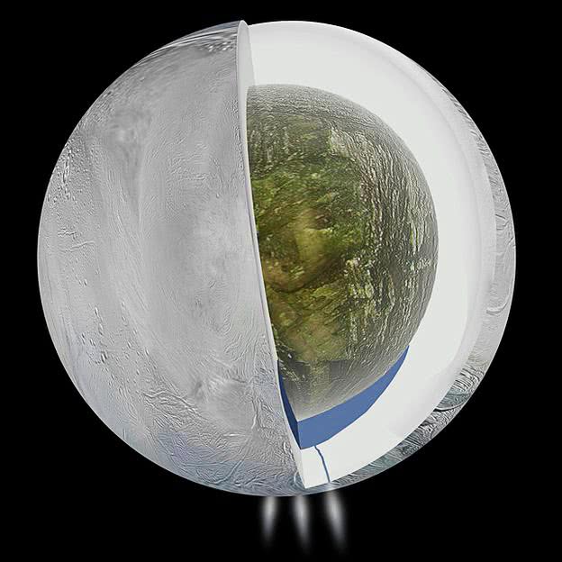 Enceladus artist impression of possible water