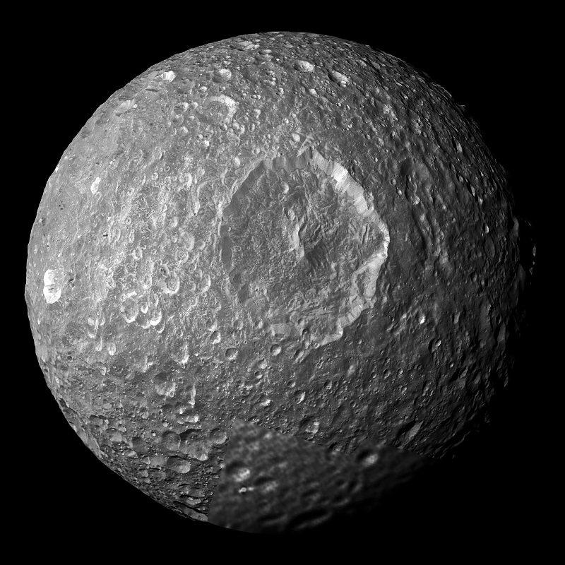 Mimas moon of Saturn