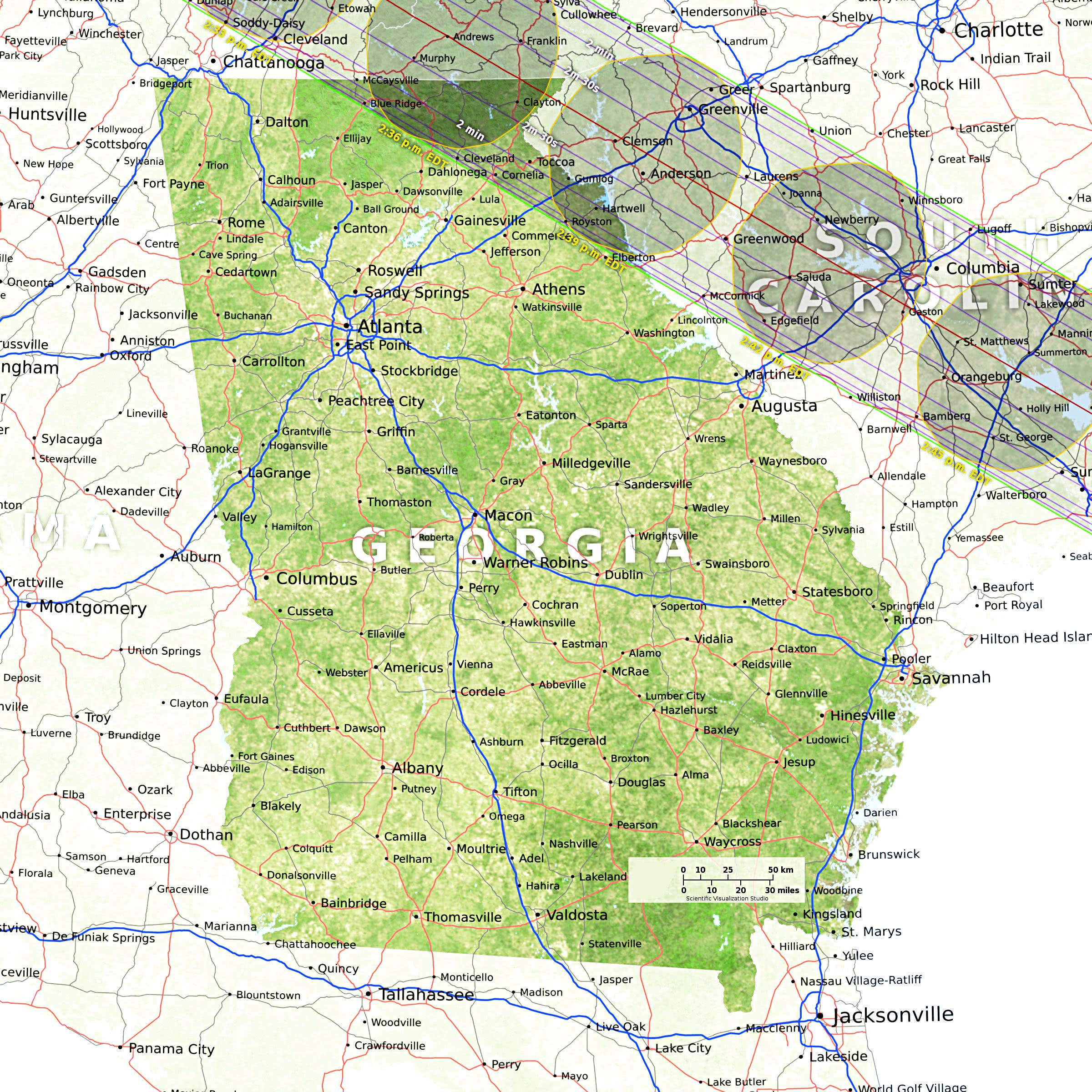 Georgia eclipse path
