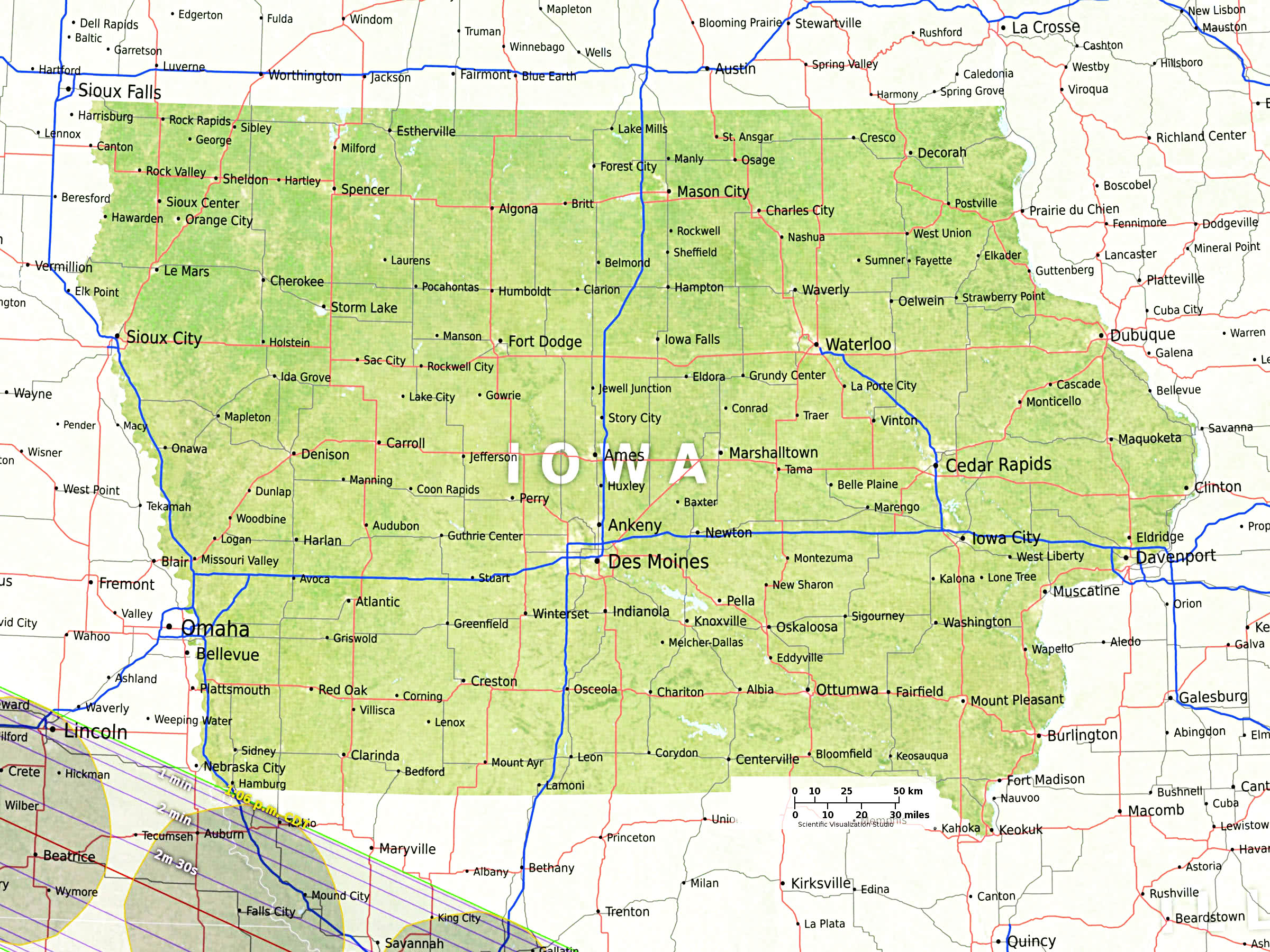Iowa eclipse path