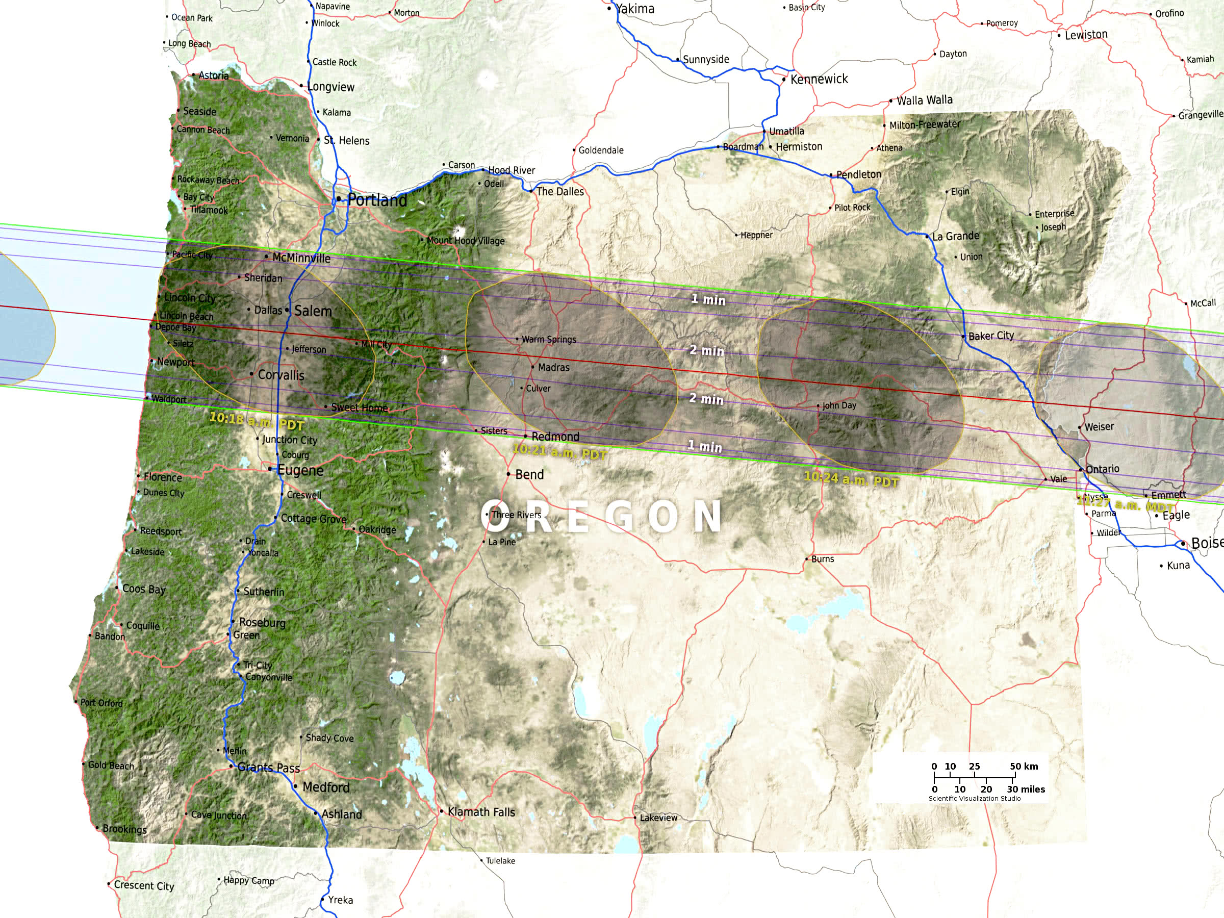 Oregon eclipse path