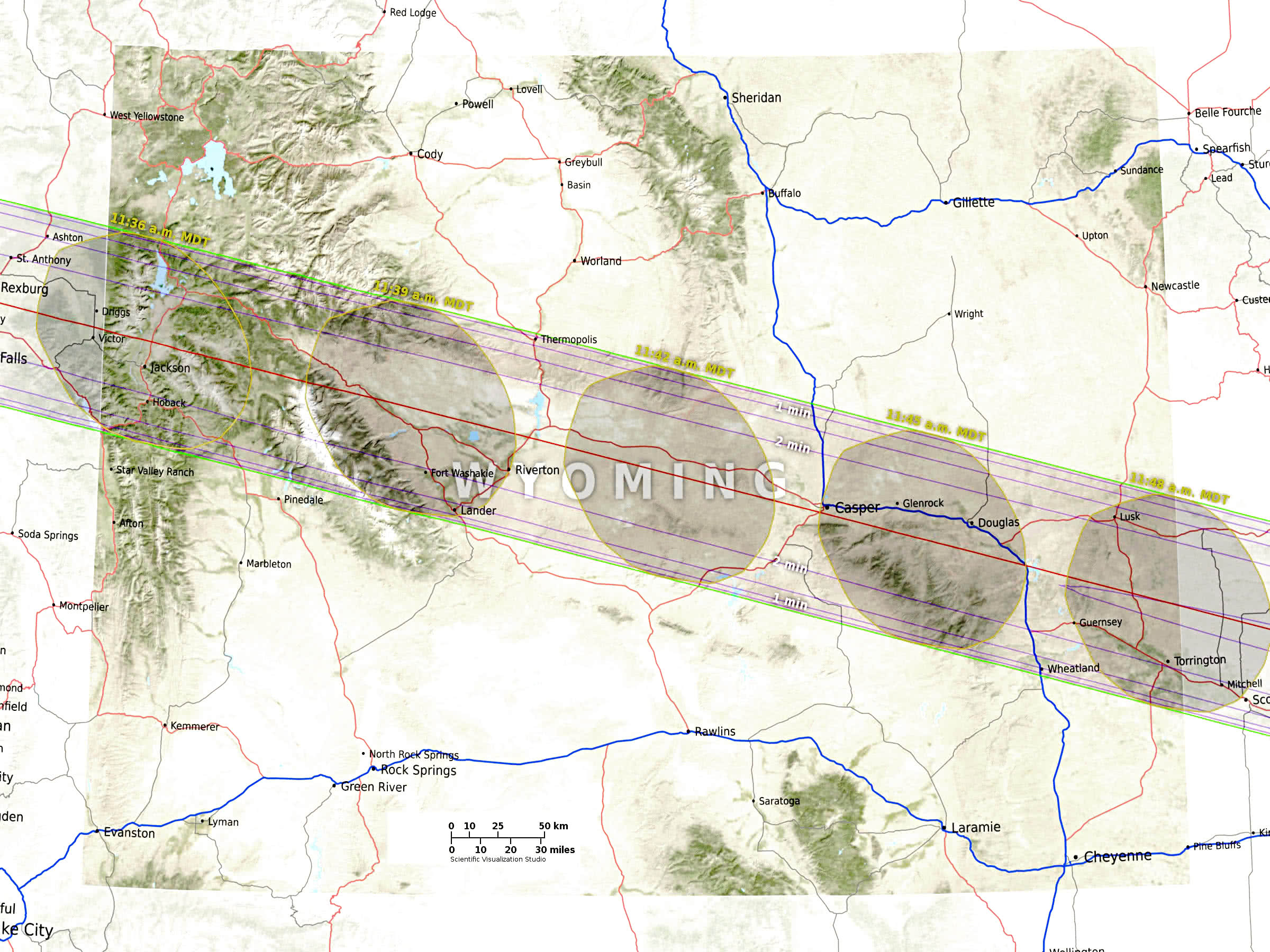 Wyoming eclipse path