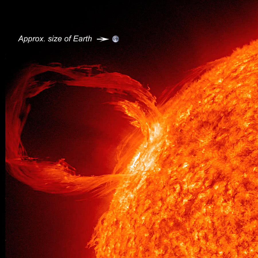 solar flare compare Earth