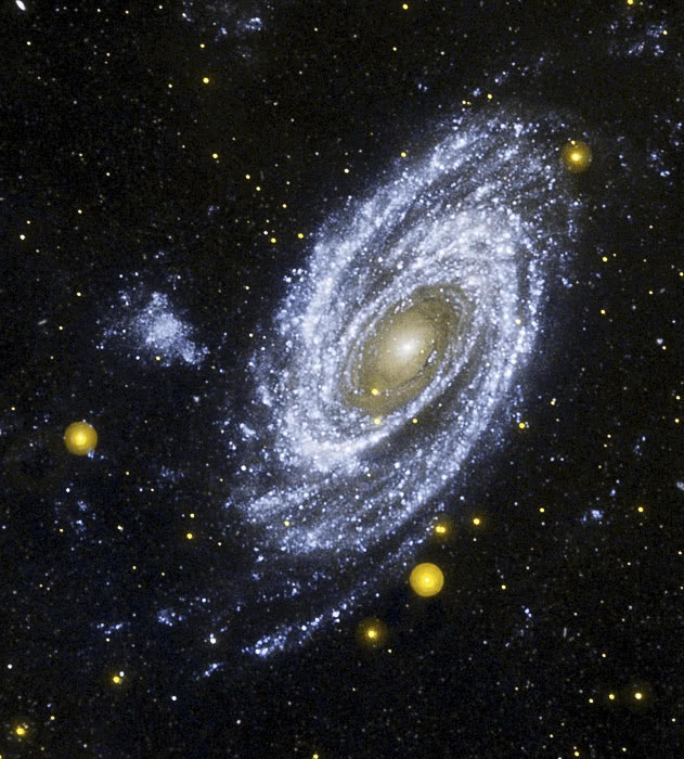 spiral galaxy M81 in ultraviolet