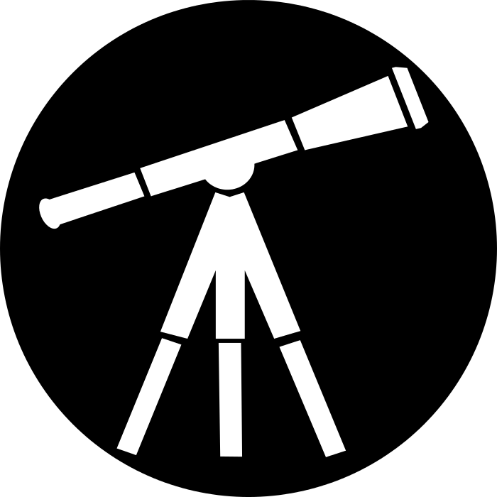 telescope in dark circle