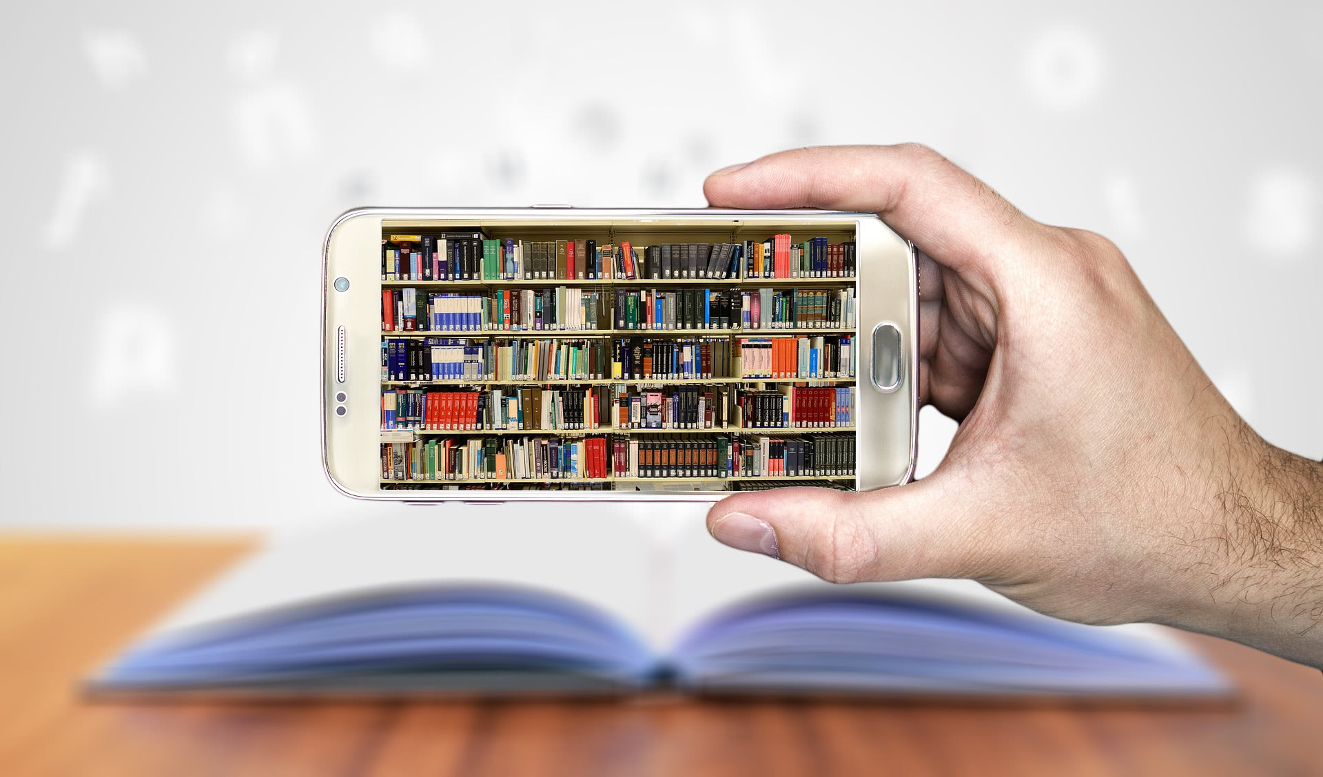 smartphone library wallpaper