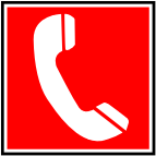 telephone symbol red