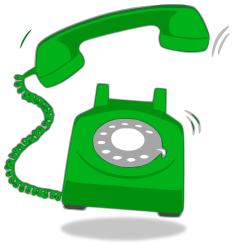 ringing telephone green