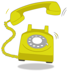 ringing telephone yellow