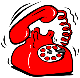 telephone ringing red