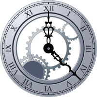 clock with gears roman numerals