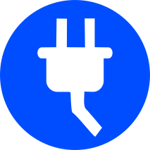 electric plug icon blue