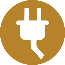 electric plug icon brown