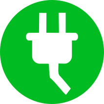 electric plug icon green
