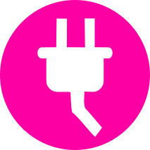 electric plug icon pink