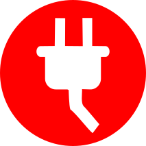 electric plug icon red