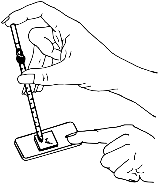 Pipette in use