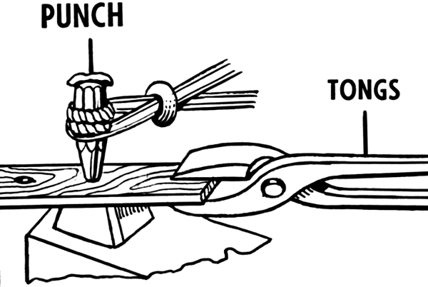 punch and tongs