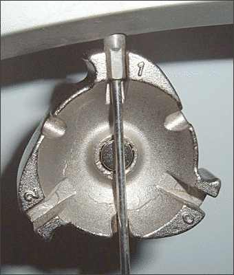 spoke wrench in use