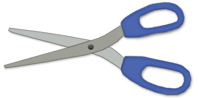 scissors blue handle