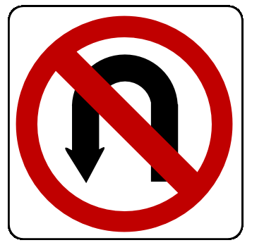 no u turn sign 01