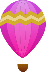 hot air balloon purple pink