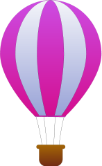hot air balloon purple vertical stripe