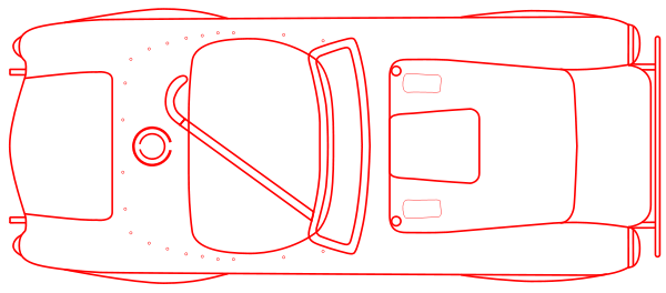 car blueprint top red