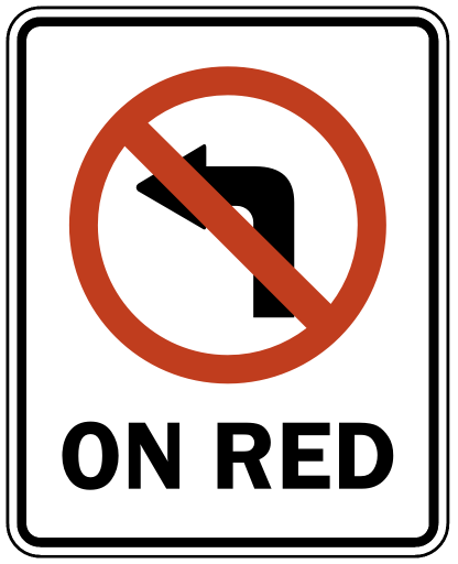 no left on red symbol