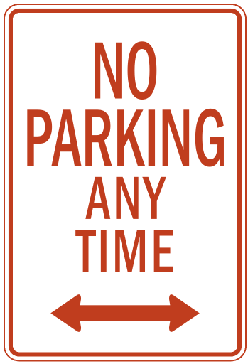 no parking any time
