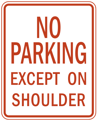 no parking except on shoulder