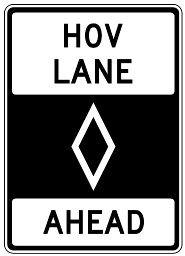 HOV lane ahead