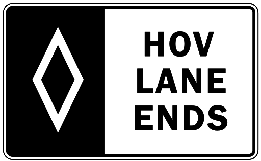 HOV lane ends