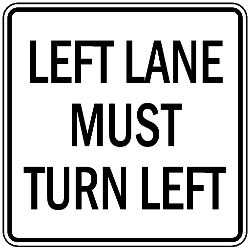left lane must turn left