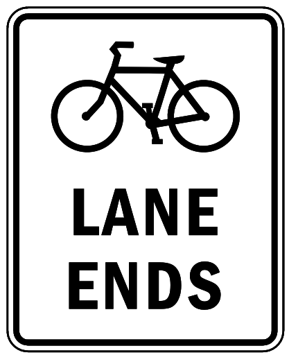 bicycle lane ends