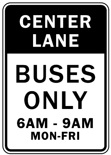 center lane buses only