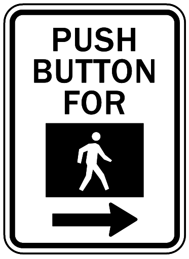 push button to cross symbol