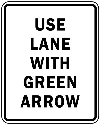 use lane with green arrow