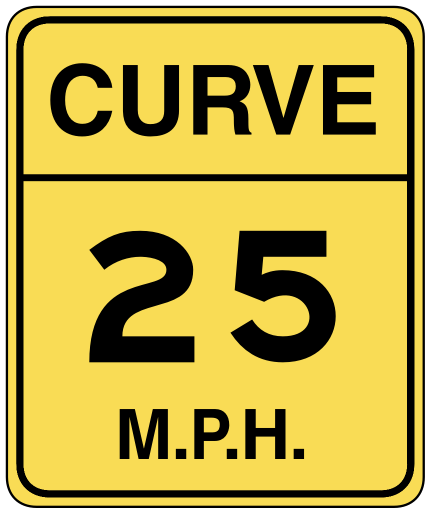 curve 25mph