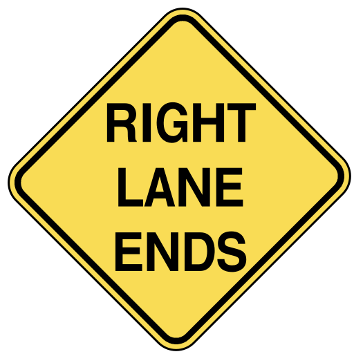 right lane ends