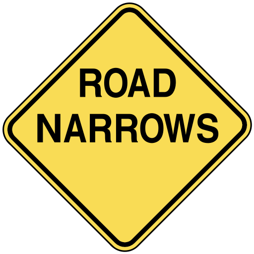 road narrows