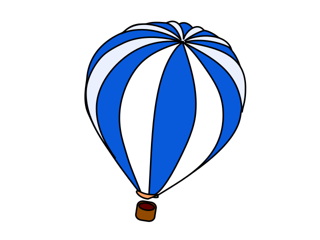 hot air balloon blue white