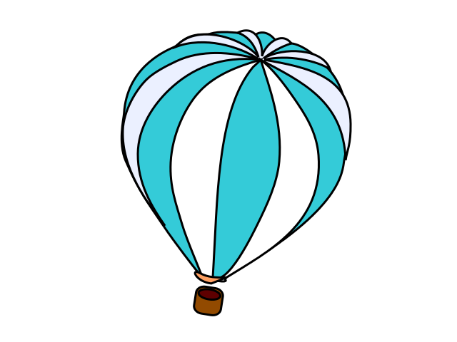 hot air balloon cyan