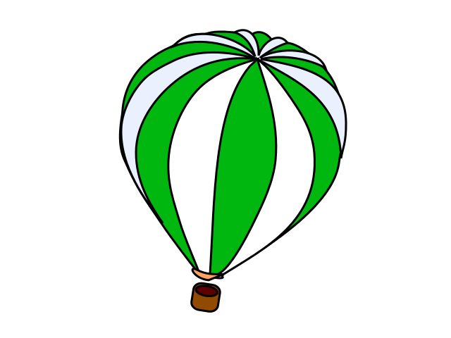 hot air balloon green white