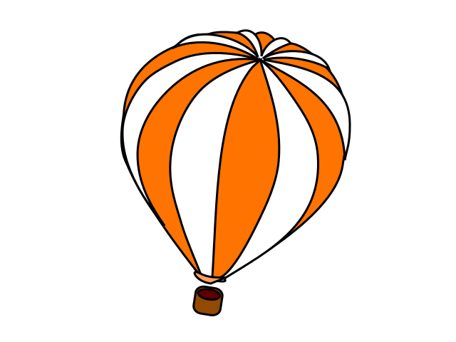 hot air balloon orange white